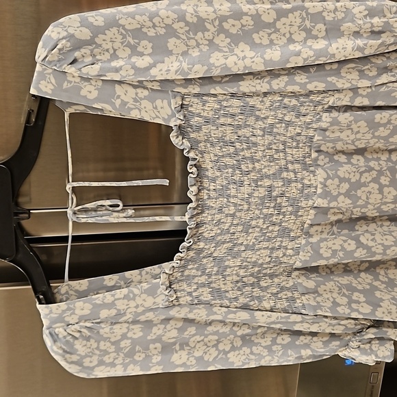 💕REFORMATION💕 Zaria Mini Dress ~ Sofie Light Blue Floral Print Medium M - Picture 13 of 16